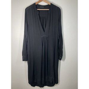 CP SHADES Black Wool Blend Popover Mini / Midi Dress S Lagenlook Casual Coastal
